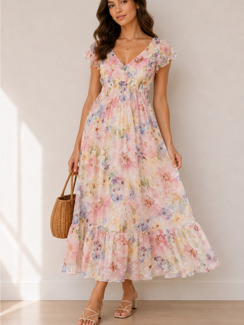 Joleen floral midi dress size XS